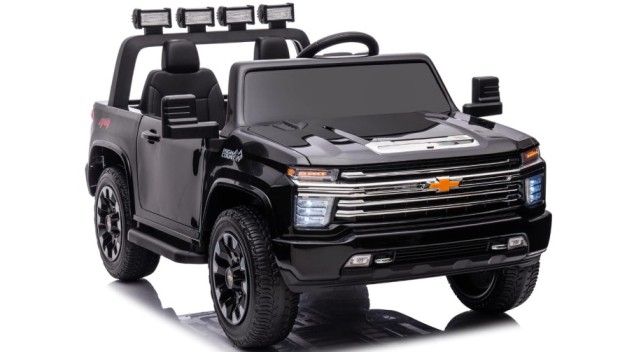 black chevy silverado power wheels 12v