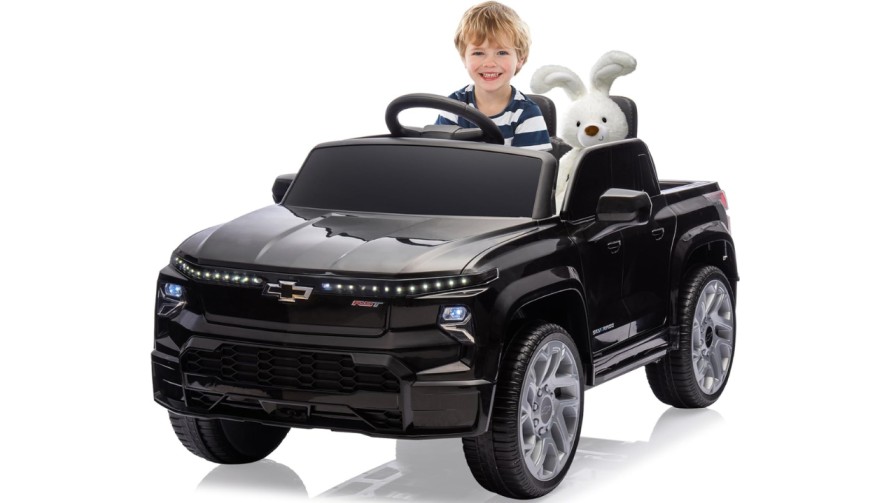 black chevy silverado power wheels 12v