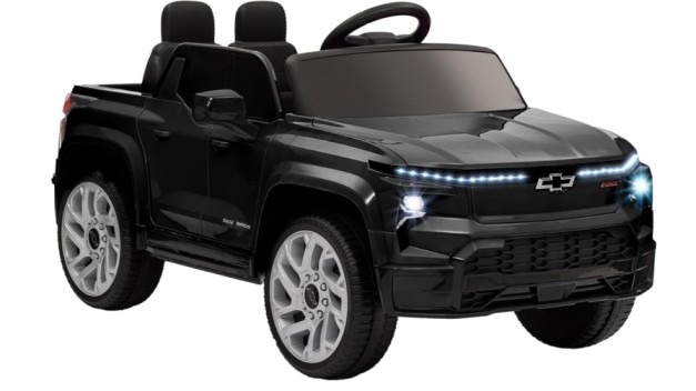black chevy silverado power wheels 12v